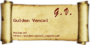 Gulden Vencel névjegykártya